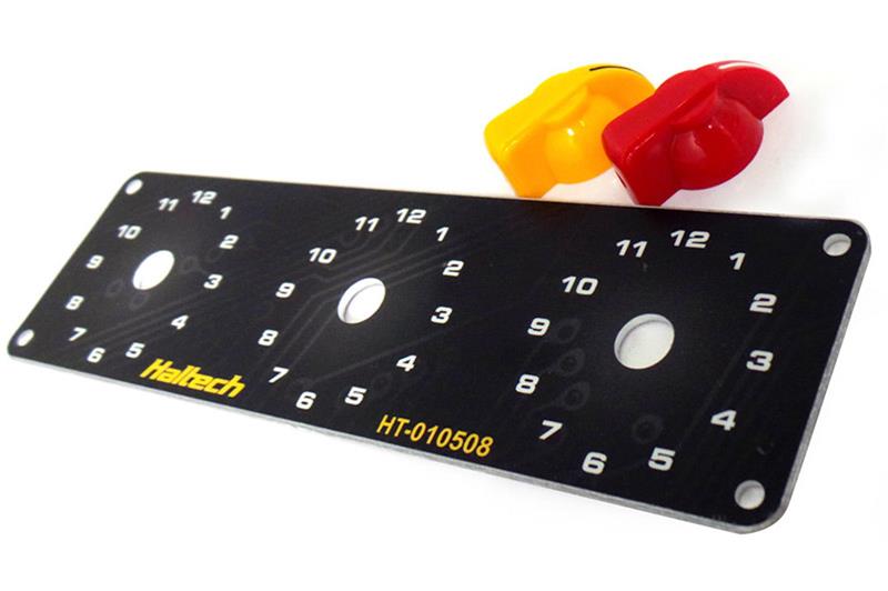 Haltech Triple Switch Panel w/Yellow & Red Knobs thumbnail 2