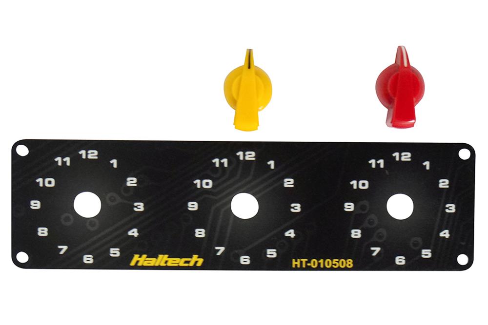 Haltech Triple Switch Panel Kit w/Yellow & Red Knobs thumbnail 3