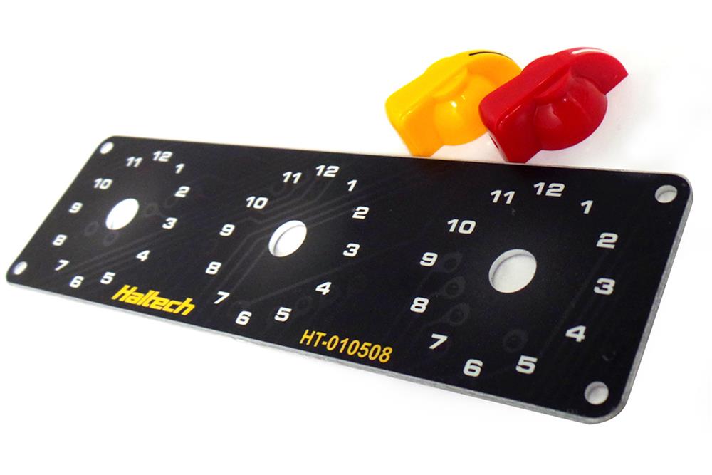 Haltech Triple Switch Panel Kit w/Yellow & Red Knobs thumbnail 2