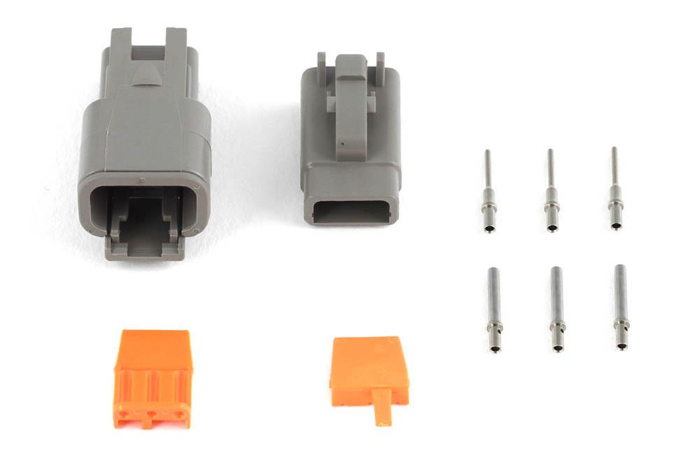 Haltech Matching Set of Deutsch DTM-3 Connectors 7.5 Amp Plug & Pins
