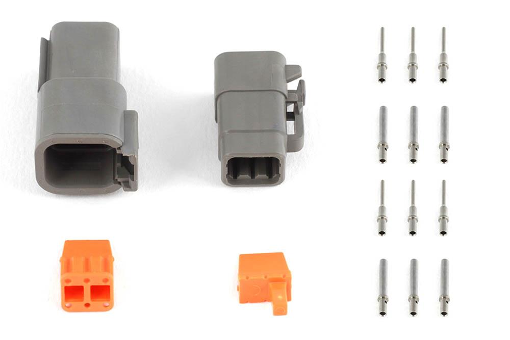 Haltech Matching Set of Deutsch DTM-6 Connectors 7.5 Amp Plug & Pins thumbnail 2