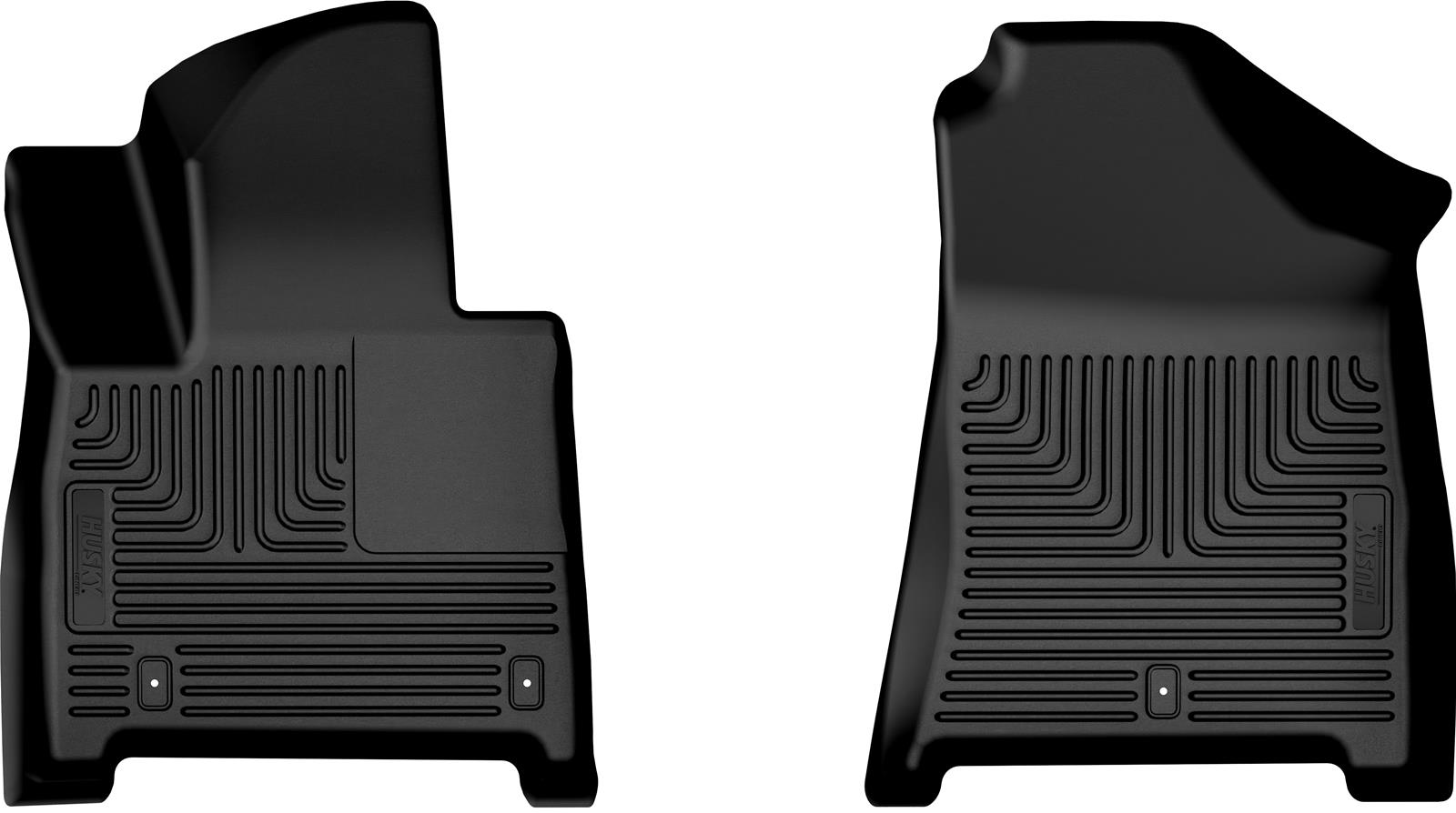 Husky Logo-Ready Mud Guards 54401 Flaps, Logo-Ready, Rear, Rubber, Stainless Steel, Black, Chevy, GMC, Pickup, Pair