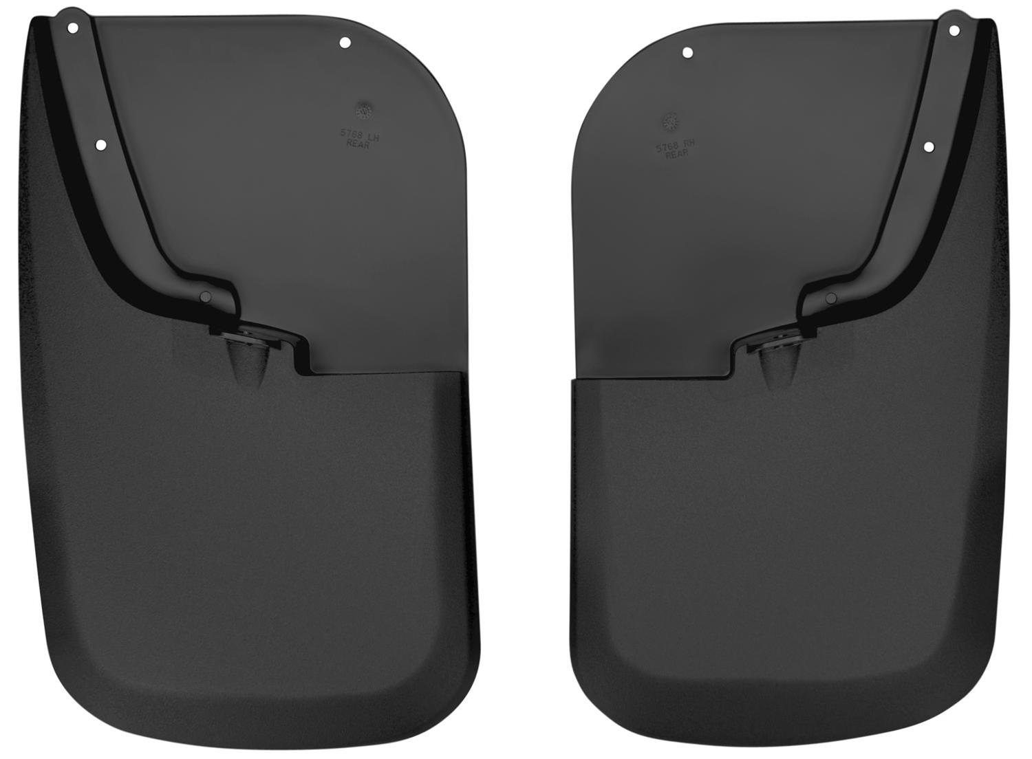 Husky Custom-Molded Mud Guards 57681 Flaps, Custom Molded, Plastic, Black, Rear, Without Fender Flares, Ford, Pair