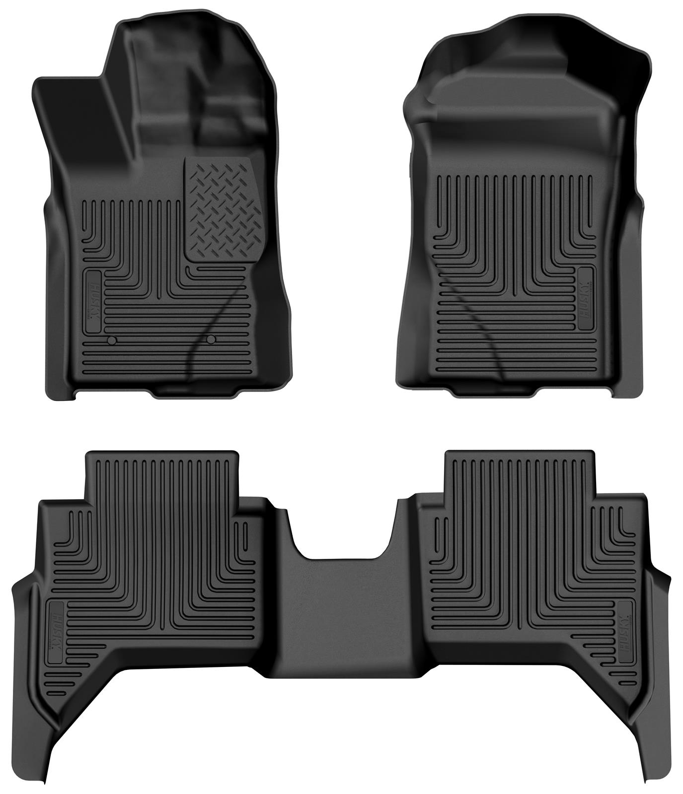 Husky Liners 2024 Ford Ranger CC/SuperCrew Weatherbeater Front & 2nd Seat Floor Liners - Black