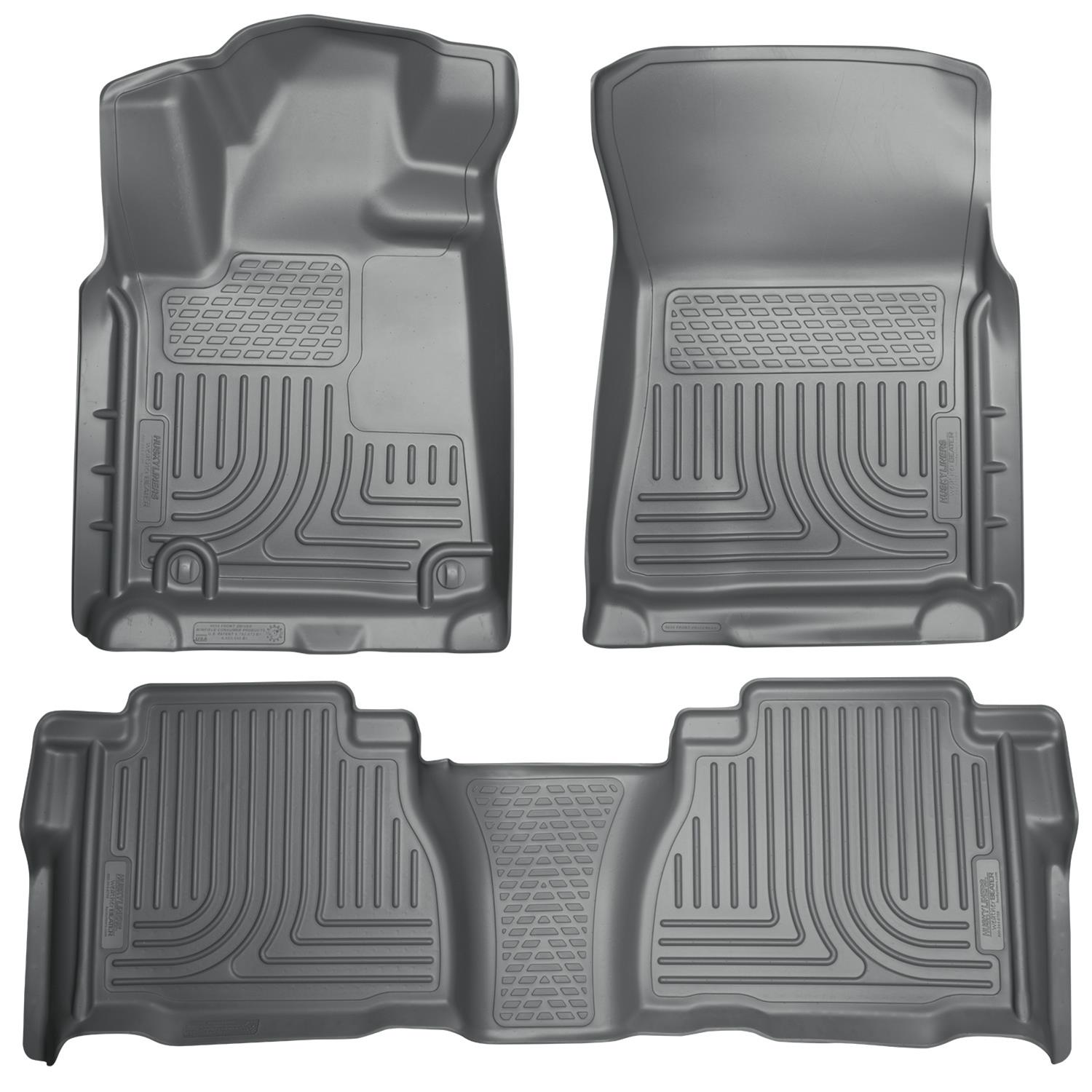 Husky WeatherBeater Floor Liners for 2007-2011 TUNDRA - 98582 Mat, WeatherBeater, Front/Second Seat, Rubberized, Thermoplastic, Gray, Toyota, Set of 3