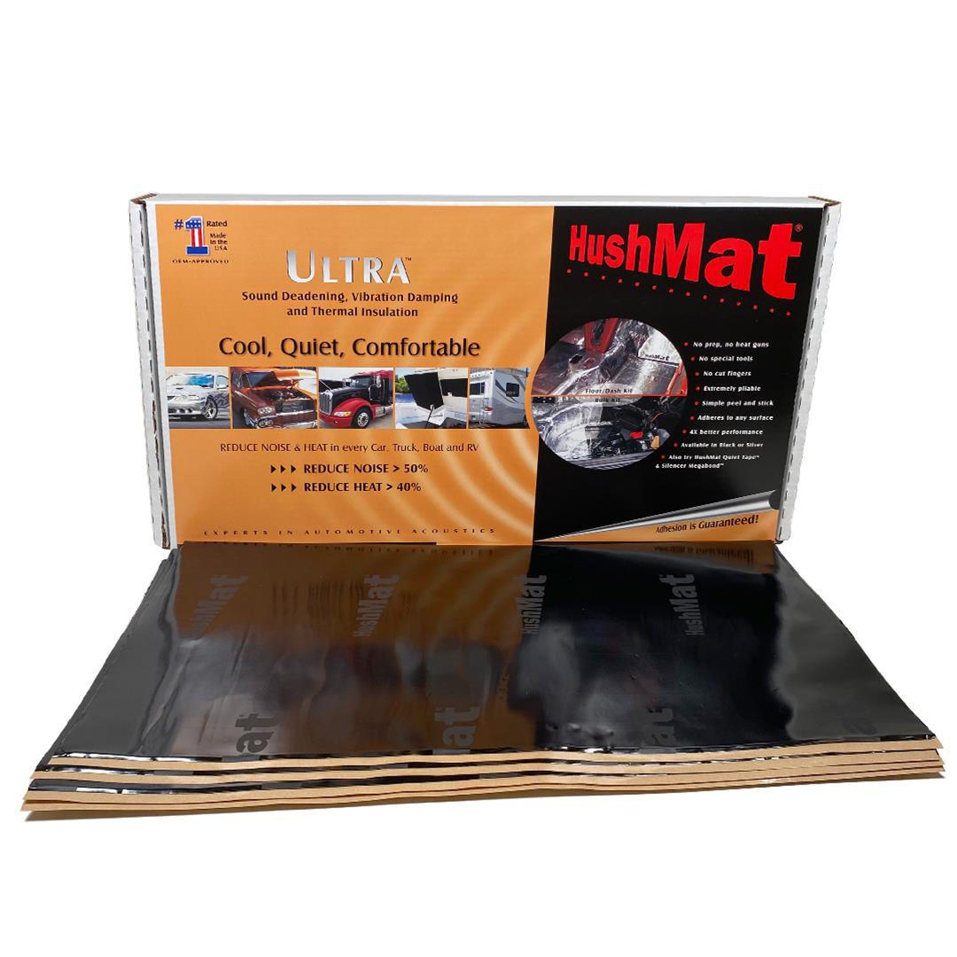 HushMat Bulk Kits 10500 HushMat, Kit, Sound Deadening/Insulation, Easiest To Install, 1.5 mm thick, Black, Self-Adhesive, 550 Degrees, 58 sq ft, 12in x 23in, Set of 30 thumbnail 2