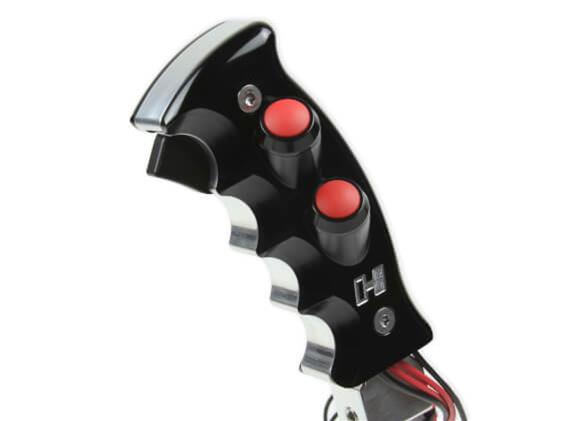 Hurst Pistol-Grip Shifter Handles 1539004 Shift Knob Components, Pistol Grip Side Plate, Billet Plus/Quarter Stick, Dual Electrical Buttons, Aluminum, Black Anodized, Each thumbnail 3
