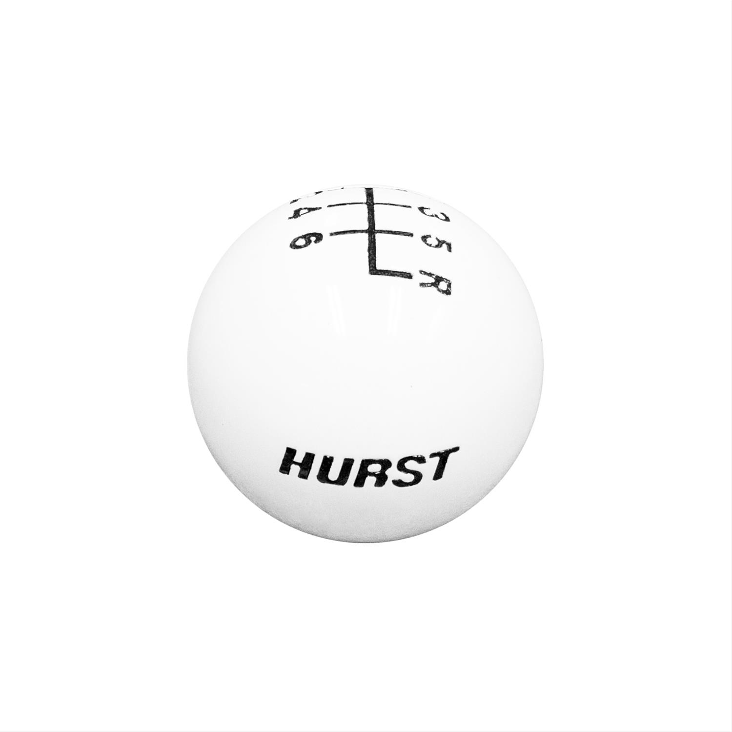 Hurst Classic Shift Knobs 1630040 Knob, Round, Plastic, White, 6-Speed Pattern, Manual Transmission, Each thumbnail 2
