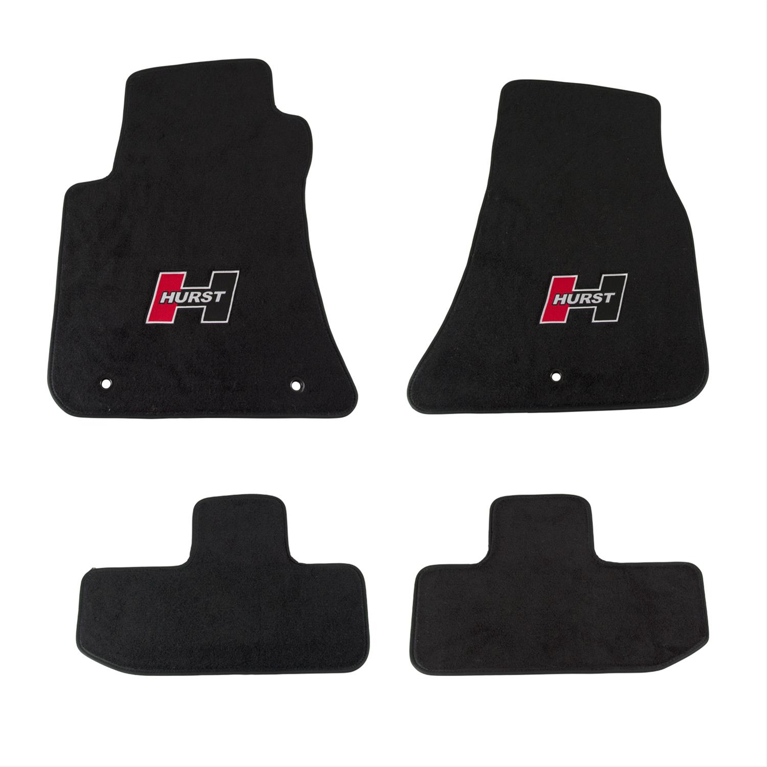 Hurst Carpeted Floor Mats 6370010 Liner, Hurst, Front/Second Seat, Carpeted, Black, Red/Black "H" Logo, Dodge, Set of 4 thumbnail 2