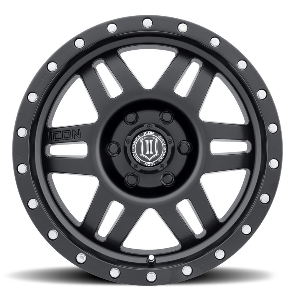 ICON Six Speed 17x8.5 6x135 6mm Offset 5in BS 94mm Bore Satin Black Wheel