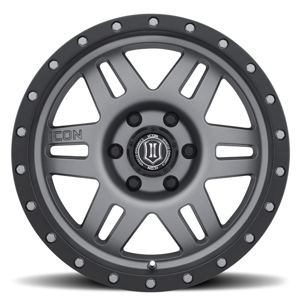 ICON Six Speed 17x8.5 5x5 -6mm Offset 4.5in BS 94mm Bore Titanium Wheel