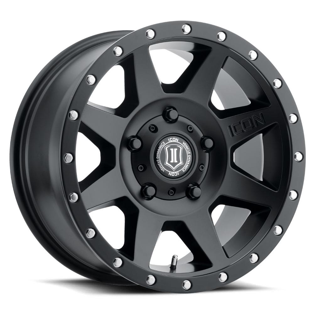 Icon Alloys Rebound Satin Black Wheels 17x8.5 Wheel, REBOUND SAT BLK - 17 X 8.5 / 6 X 5.5 / 25MM / 5.75" BS