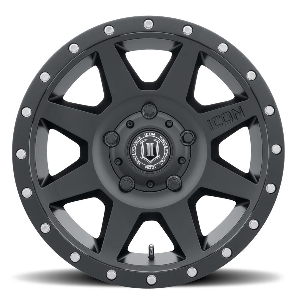 Icon Alloys Rebound Satin Black Wheels 17x8.5 Wheel, REBOUND SAT BLK - 17 X 8.5 / 6 X 5.5 / 25MM / 5.75" BS thumbnail 2