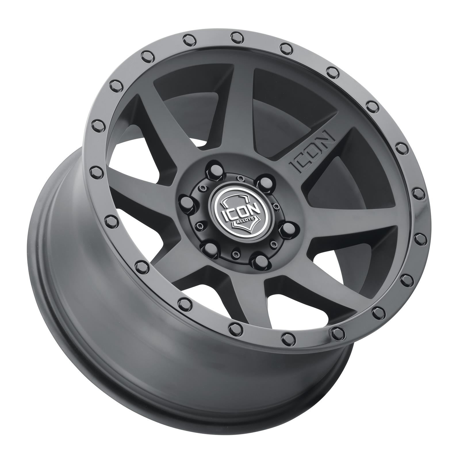 ICON Rebound 17x8.5 6x5.5 25mm Offset 5.75in BS 95.1mm Bore Double Black Wheel