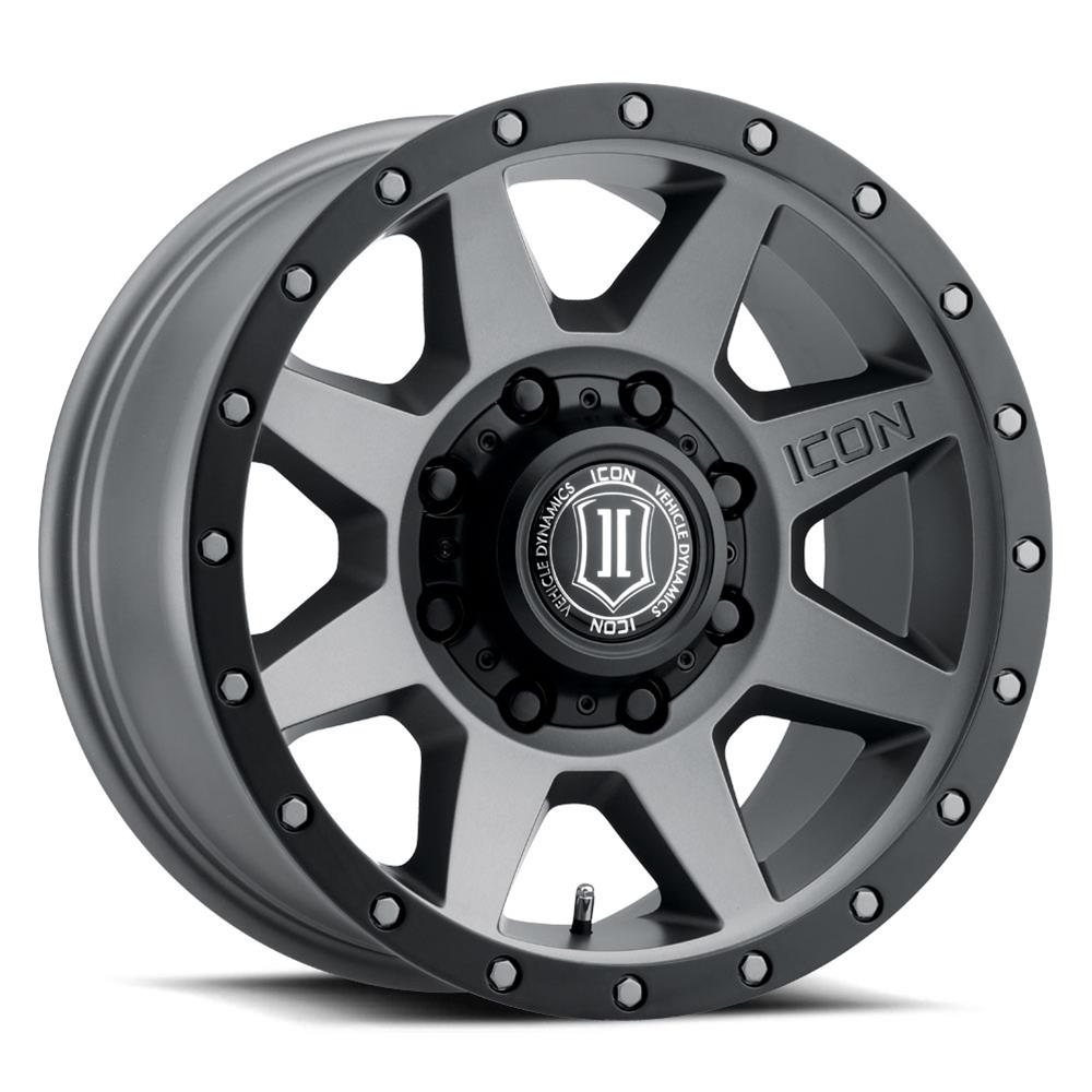ICON Rebound HD 18x9 8x6.5 12mm Offset 5.5in BS 121.4mm Bore Titanium Wheel thumbnail 2