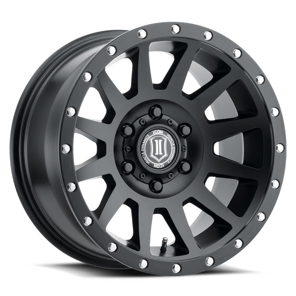 Icon Alloys Compression Satin Black Wheels 17x8.5 Wheel, COMPRESSION SAT BLK - 17 X 8.5 / 6 X 5.5 / 25MM / 5.75" BS