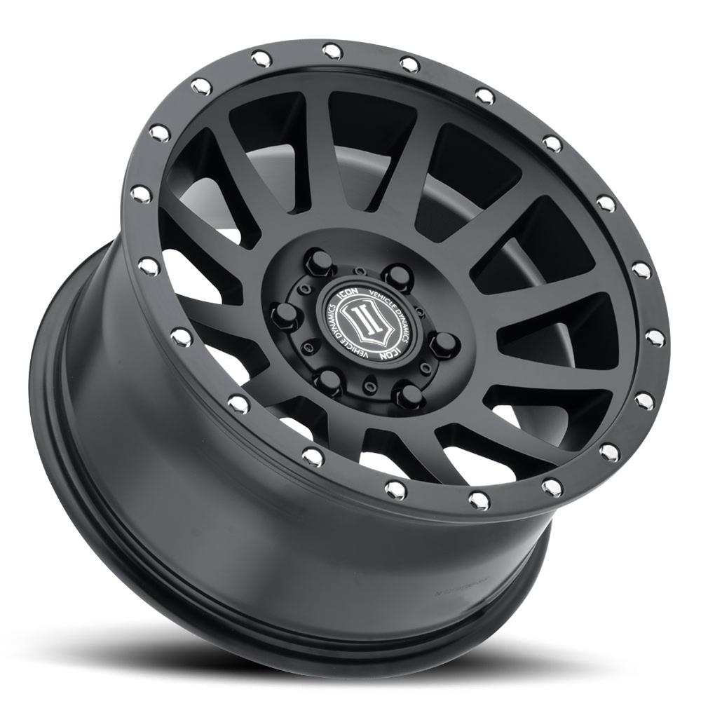 Icon Alloys Compression Satin Black Wheels 17x8.5 Wheel, COMPRESSION SAT BLK - 17 X 8.5 / 6 X 5.5 / 25MM / 5.75" BS thumbnail 3