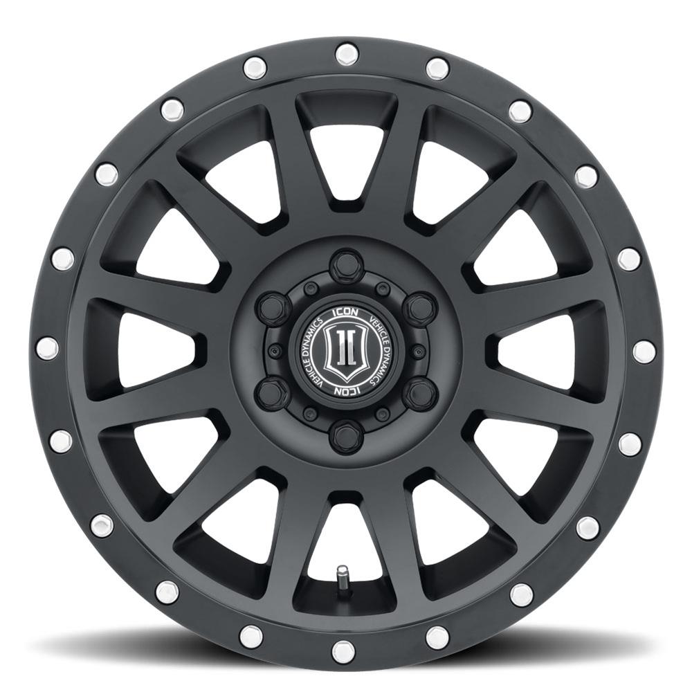 ICON Compression 18x9 5x5 -12mm Offset 4.5in BS Satin Black Wheel thumbnail 2