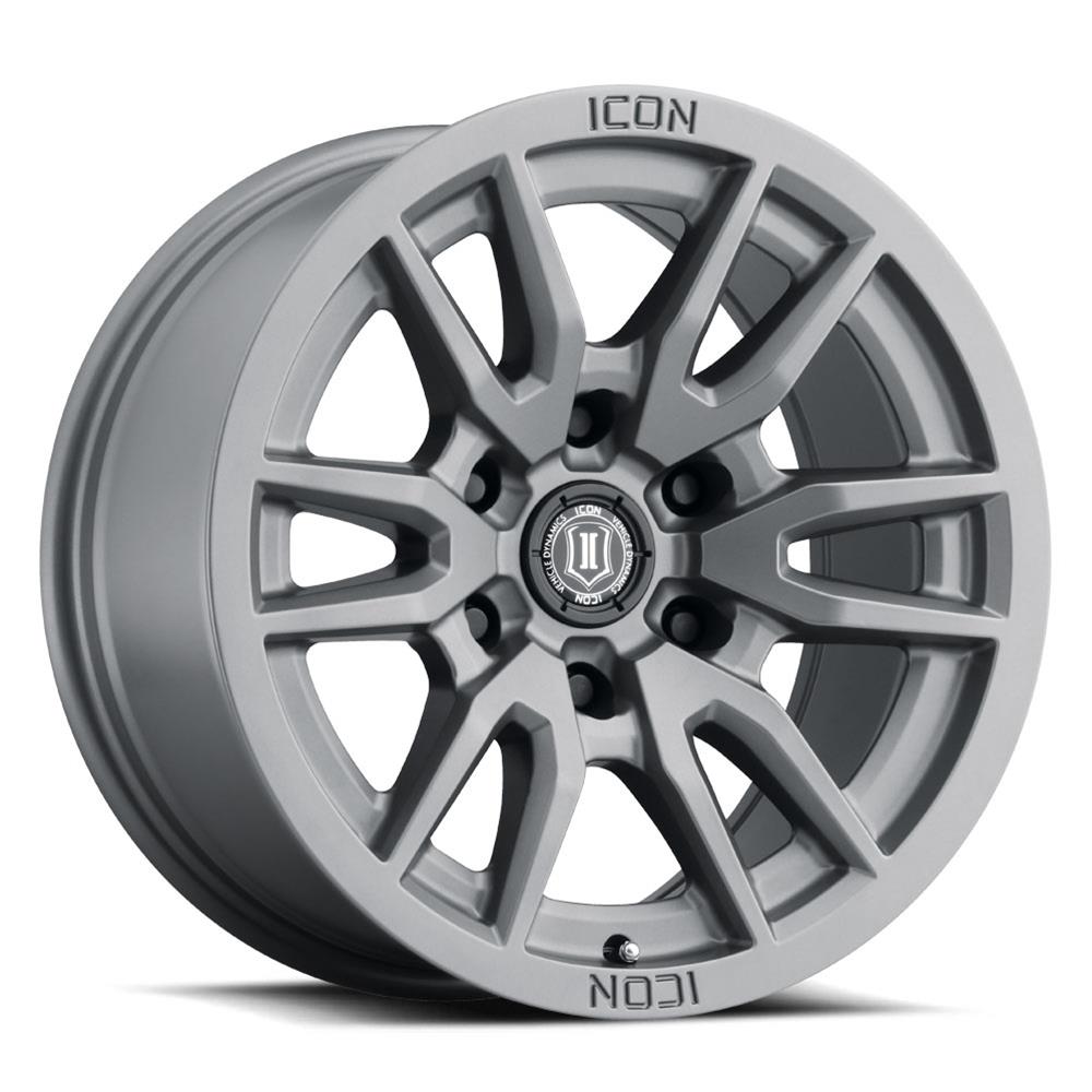 ICON Vector 6 17x8.5 6x120 0mm Offset 4.75in BS 67mm Bore Titanium Wheel thumbnail 2