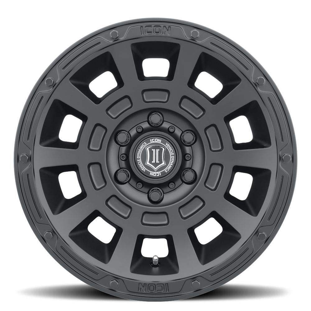 ICON Thrust 17x8.5 5x150 25mm Offset 5.75in BS Satin Black Wheel thumbnail 2