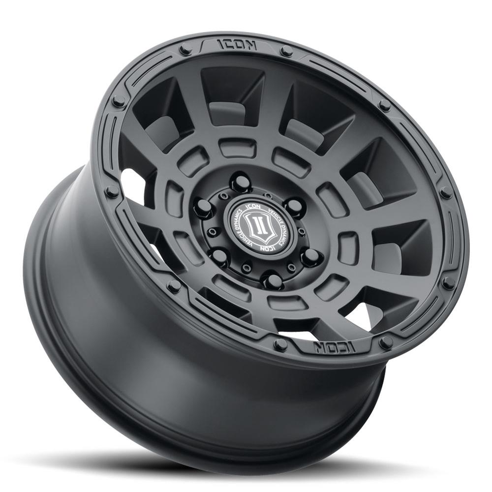 ICON Thrust 17x8.5 5x150 25mm Offset 5.75in BS Satin Black Wheel thumbnail 3
