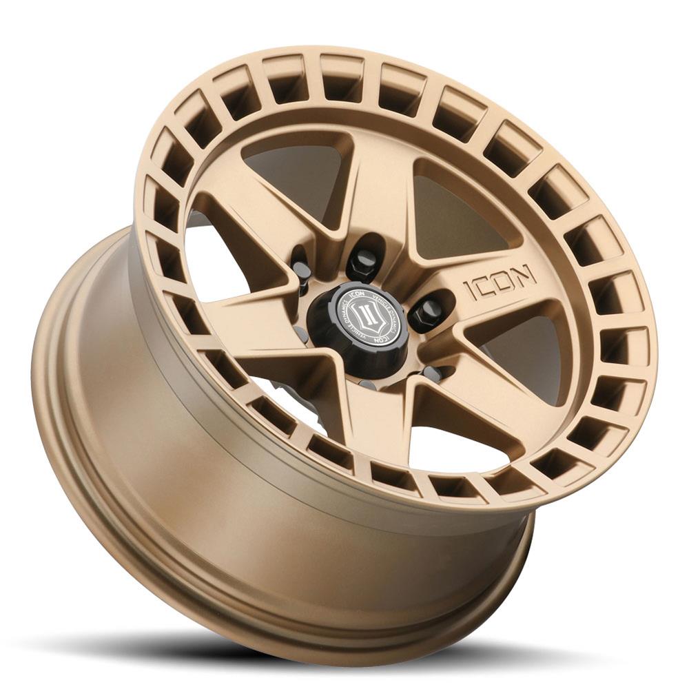 ICON Raider 17x8.5 6x120 0mm Offset 4.75in BS Satin Brass Wheel thumbnail 3
