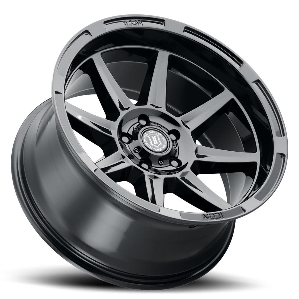 ICON Bandit 20x10 5x150 -24mm 4.5in BS 110.10mm Bore Gloss Black Wheel thumbnail 2