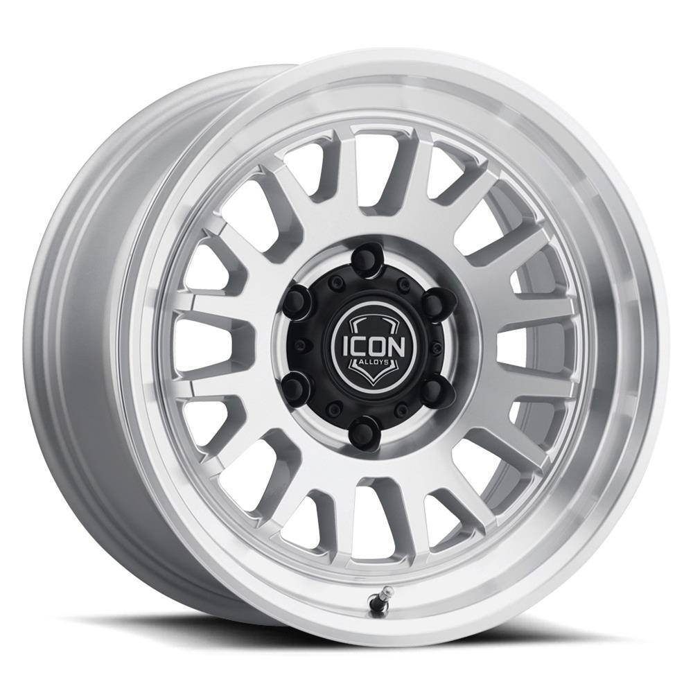Icon Alloys Anza Silver Machined Wheels 8217858347SM Wheel, Anza, Cast Aluminum, 17 in. x 8.5 in., Machined, Natural, 6 x 5.50 in. Bolt Circle, 0.00mm Offset, 4.75 in. Backspace, Each