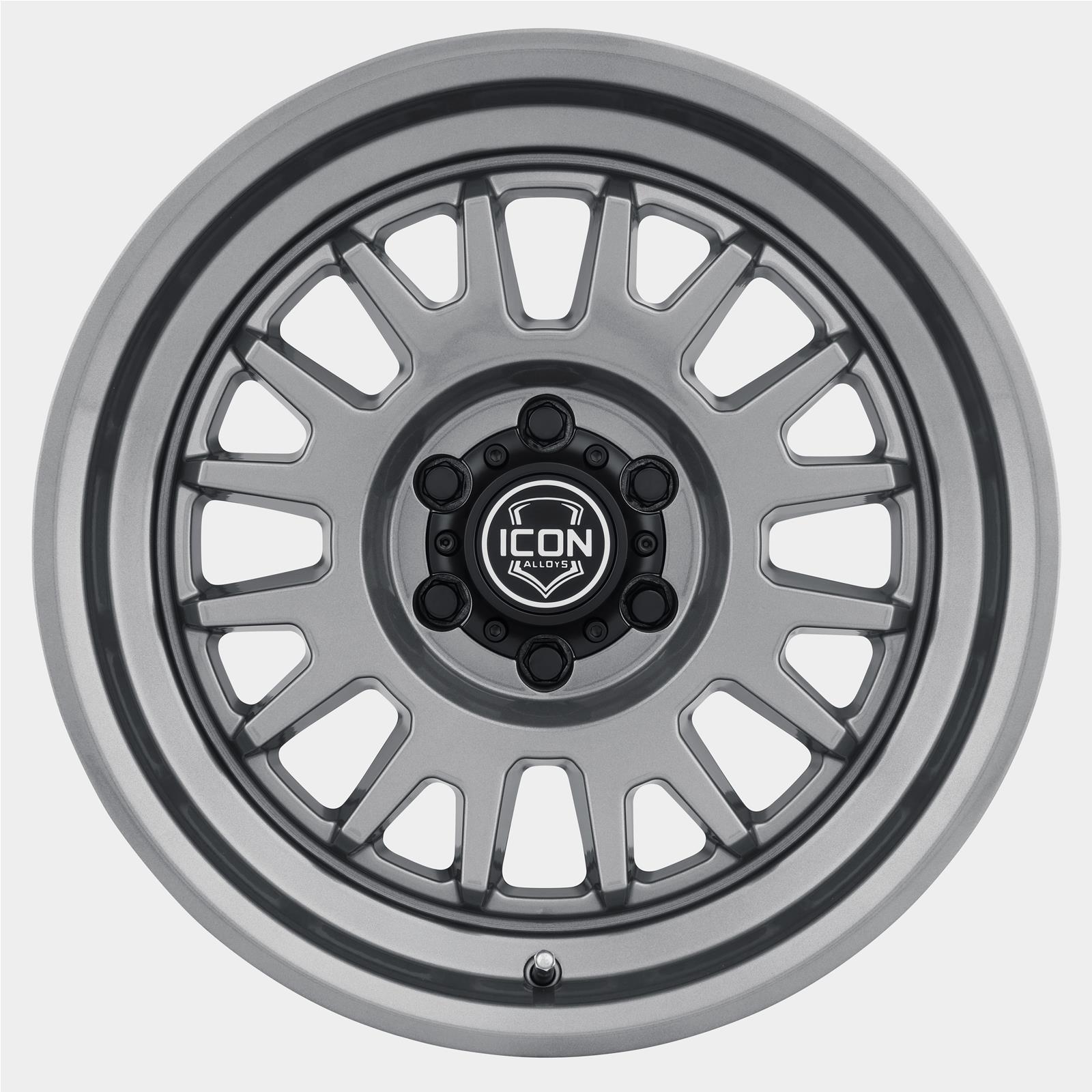 ICON Anza 17x8.5 6x5.5 0mm Offset 4.75in BS 106.1mm Hub Bore Gun Metal Wheel