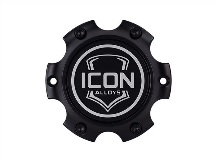 ICON Alloys Wheel Center Caps RX-6135-S2 CENTER CAP EMBOSSED SATIN BLACK / WHITE - 6 X 135