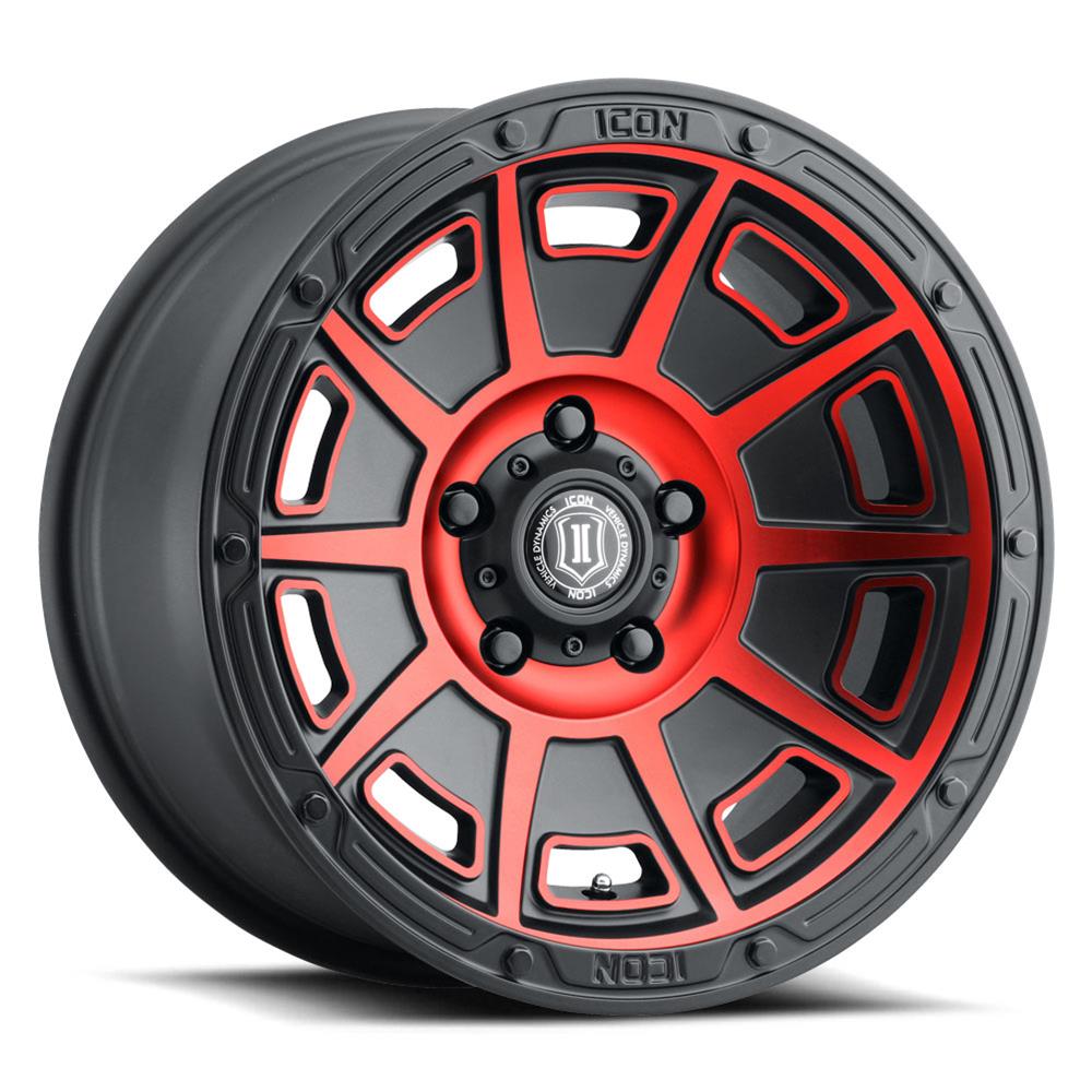 ICON Alloys 3017856547SBRT Icon Alloys Victory Satin Black with Red ...