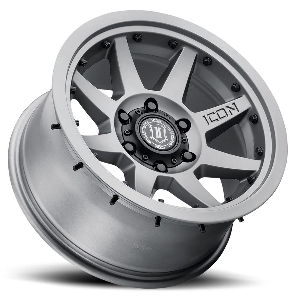 ICON Rebound Pro 17x8.5 6x5.5 0mm Offset 4.75in BS 106.1mm Bore Titanium Wheel thumbnail 2