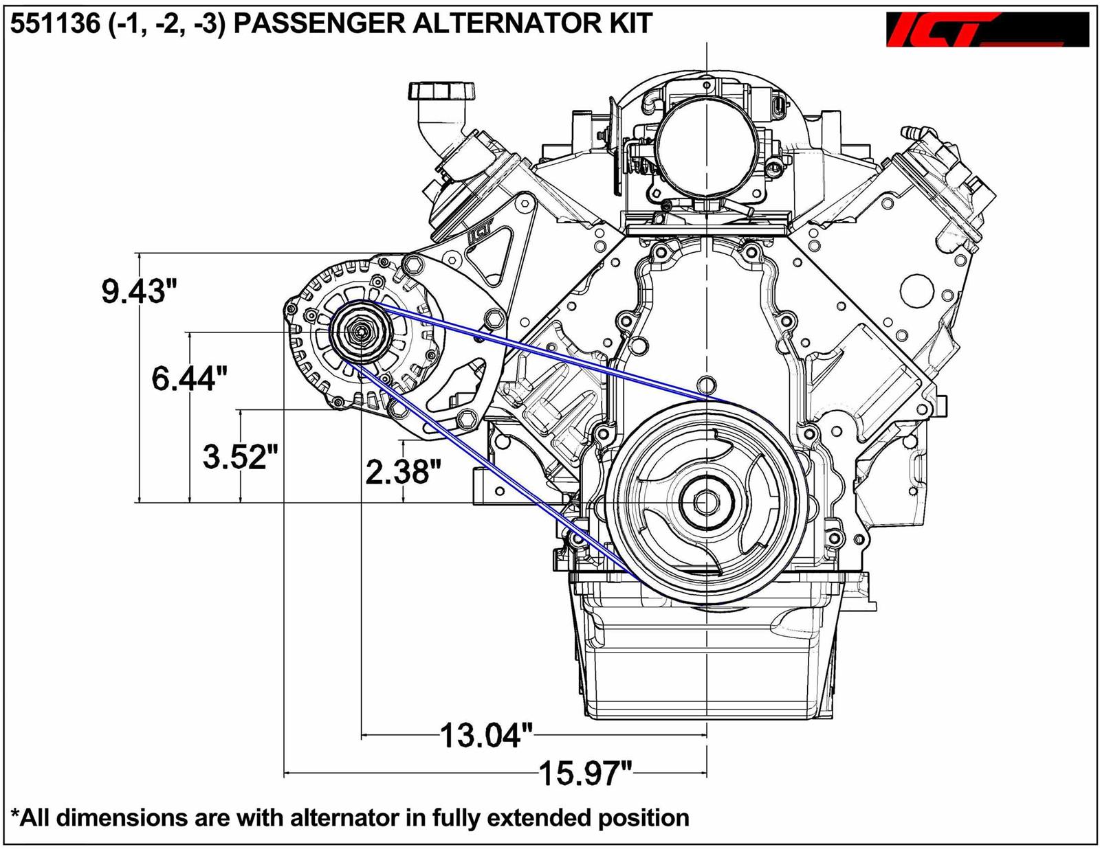 ICT Billet 551136-1 ICT Billet Alternator Brackets | Summit Racing