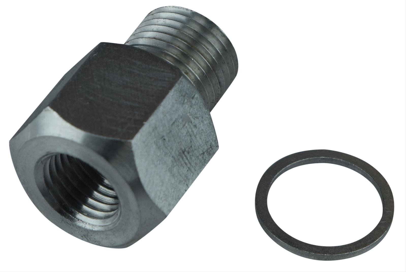 ICT Billet Gauge Adapters 551175 Adapter, Straight, Aluminum, Natural, M16 x 1.5 Male Threads, 1/4 in. NPT Female Threads, Each