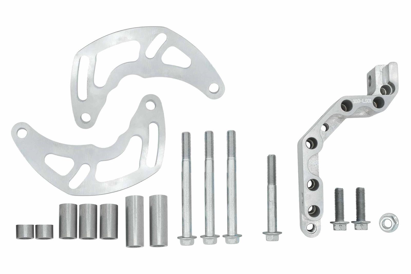 ICT Billet Alternator Brackets 551177LS0-2 Brackets, Lower Bracket Only, Right Side Lower Mount, Engine Block Front Mount, Aluminum, Natural, Serpentine, Chevrolet, LS, Kit thumbnail 5