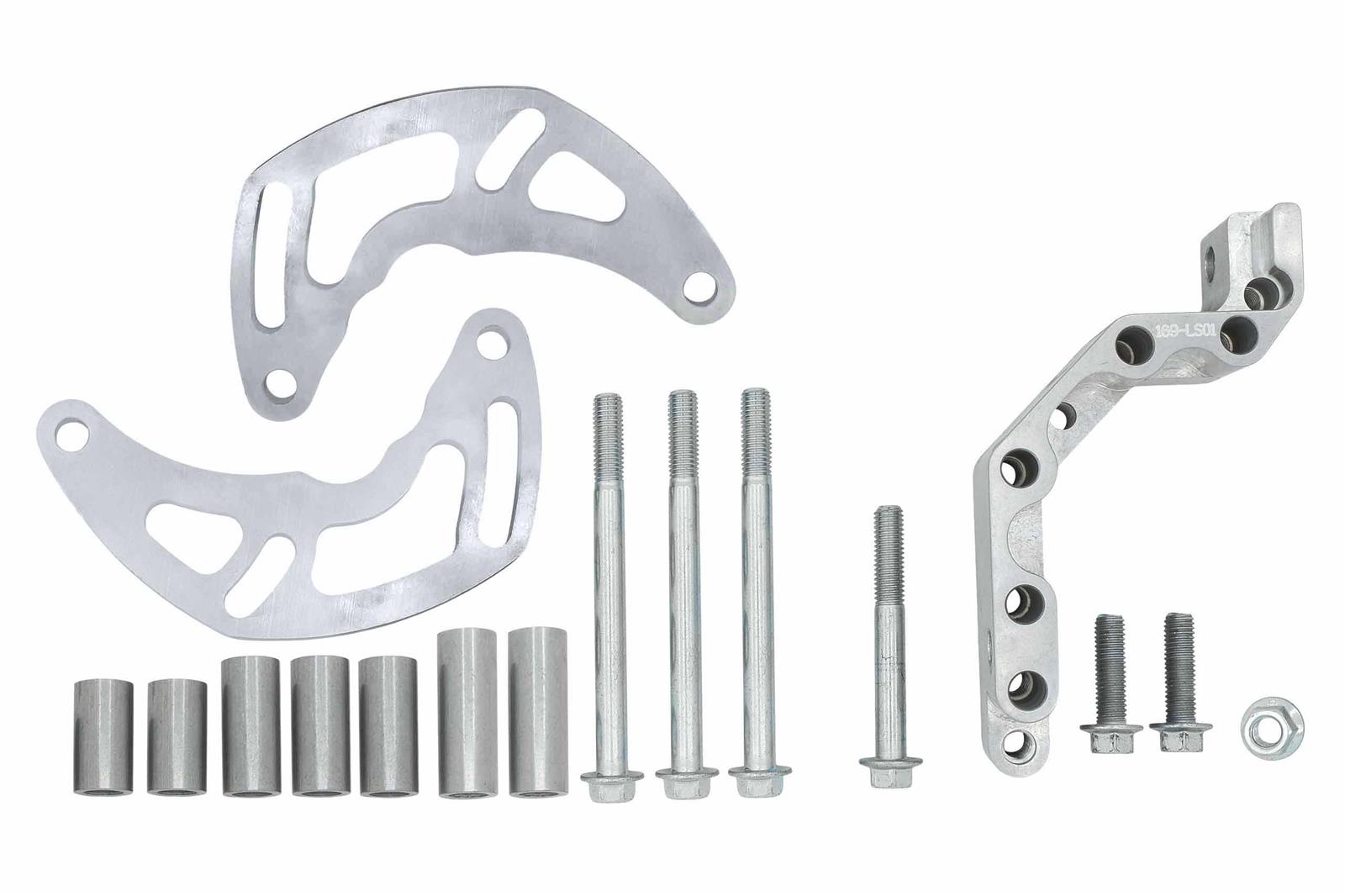 ICT Billet Alternator Brackets 551177LS0-3 Brackets, Lower Bracket Only, Right Side Lower Mount, Engine Block Front Mount, Aluminum, Natural, Serpentine, Chevrolet, LS, Kit thumbnail 2