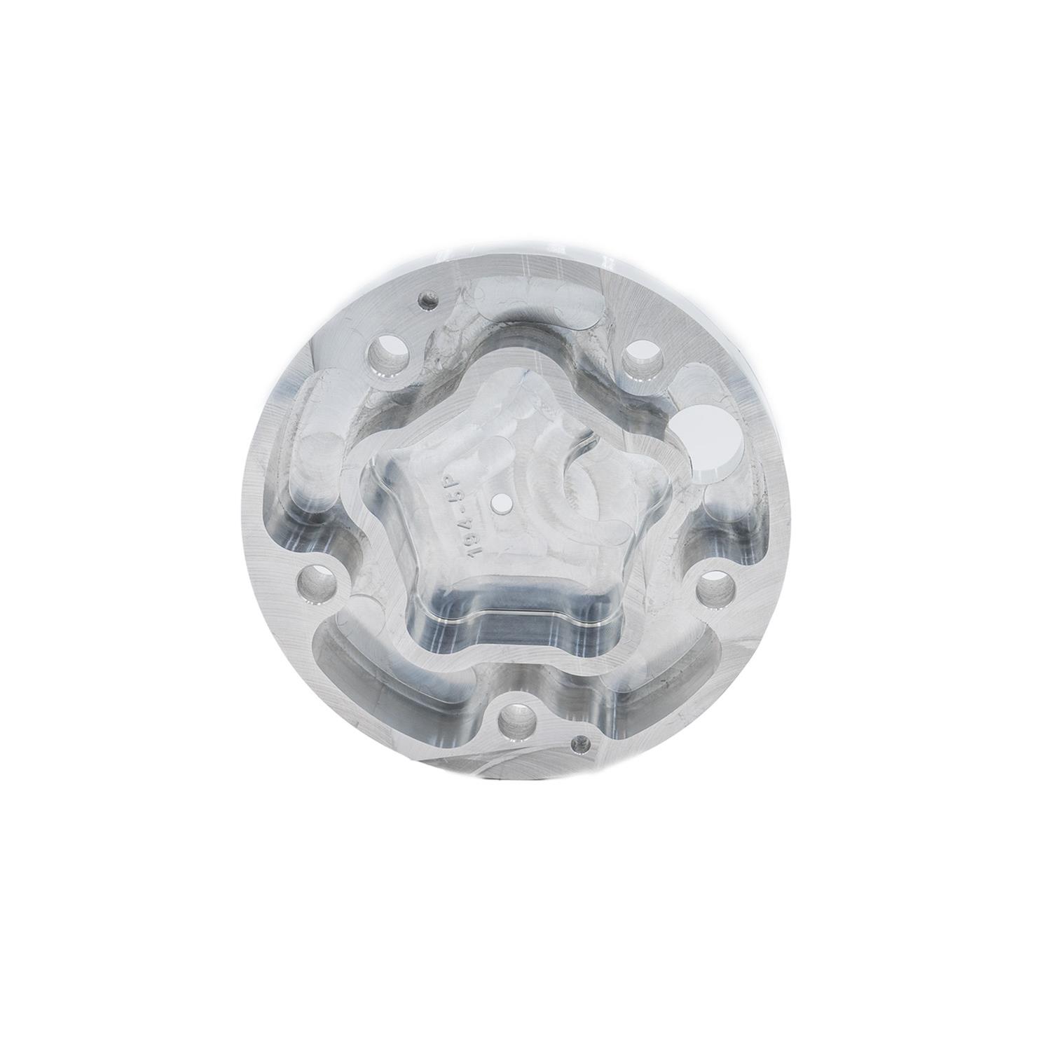 ICT Billet Air Conditioning Compressor Covers 551194-5P Sanden 508 Rear Cover to Use with R4 Hoses thumbnail 2