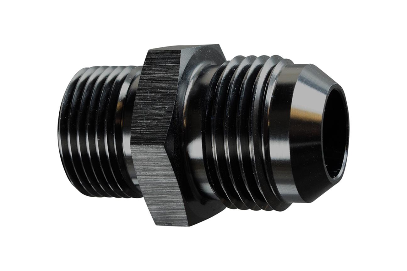 ICT Billet AN to Straight Thread O-Ring (ORB) Adapter Fittings 551208 Fitting, Adapter, Metric Threads, Straight, Aluminum, Black Anodized, -10 AN, M20 x 1.5, Each thumbnail 2