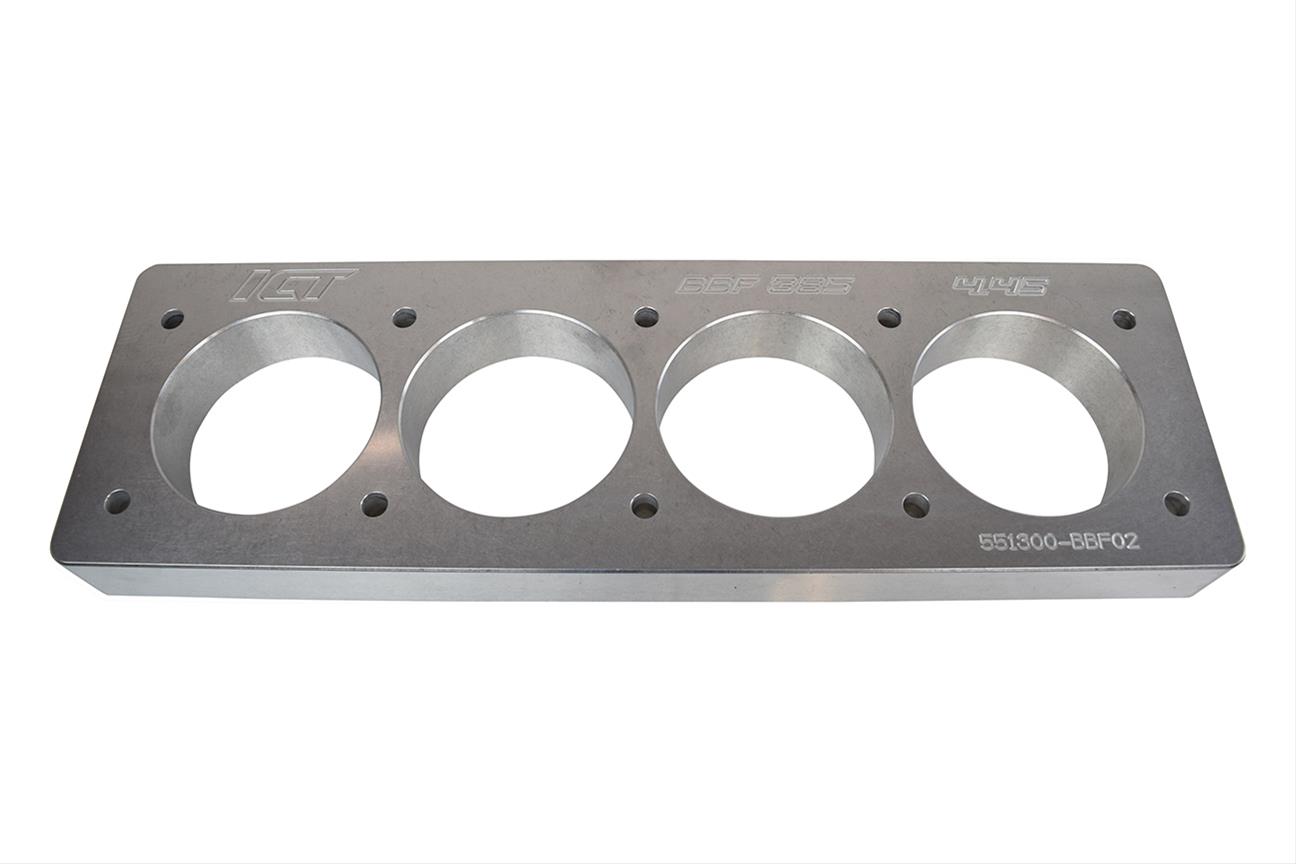 ICT Billet Engine Block Torque Plates 551300-BBF02 Plates, Ford Big 385 Series, Aluminum, 4.460 in. Bore, 1.7 in. Thick, Uses Factory Length Head Studs, Each