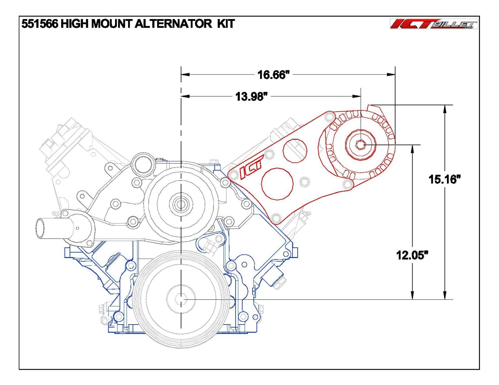ICT Billet 5515662 ICT Billet Alternator Brackets Summit Racing