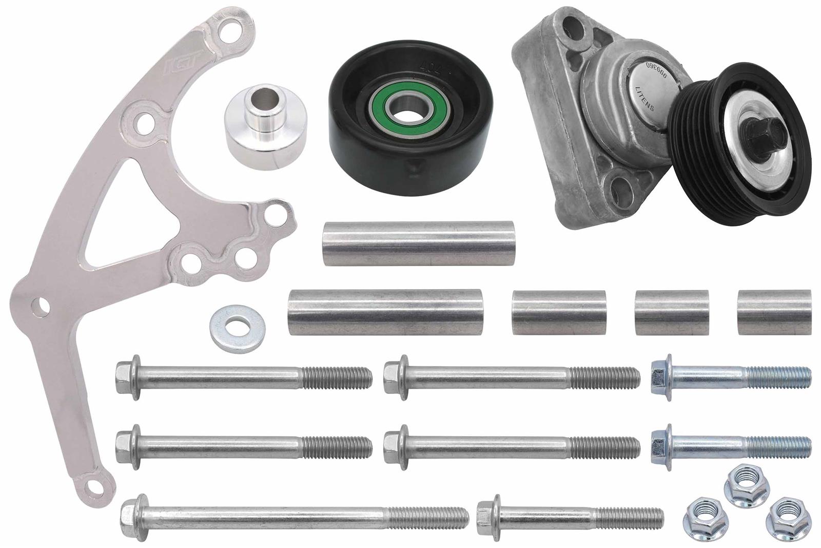 ICT Billet Alternator Brackets 551667EWP-2 Bracket, Driver Side, Aluminum, Natural, Chevrolet, LS Engine, Electric Pump, Kit thumbnail 3