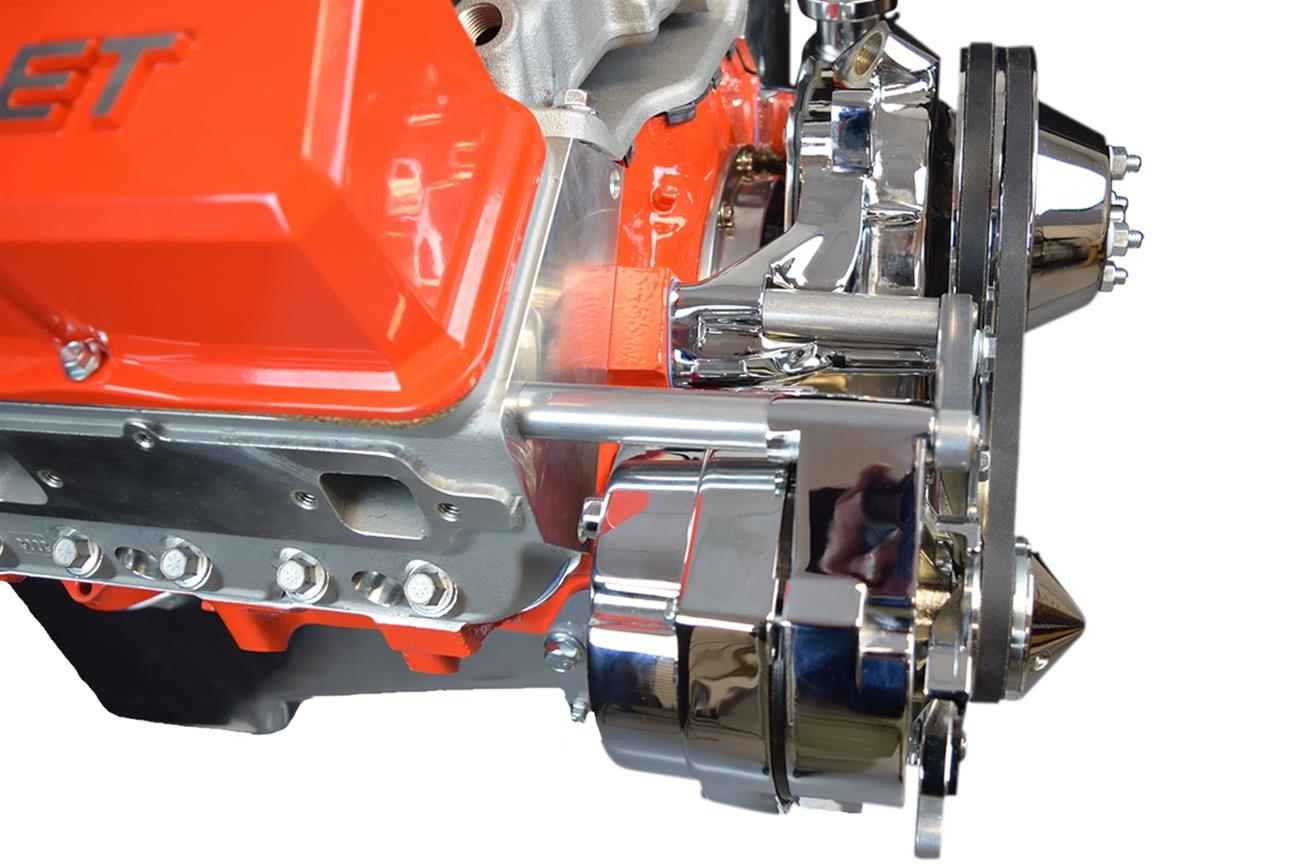 ICT Billet Alternator Brackets 551672 Bracket, Upper/Lower Bracket, Aluminum, Natural, Cylinder Head Mount, Passenger Side Mid Mount, Long Pump, SBC, Kit thumbnail 3