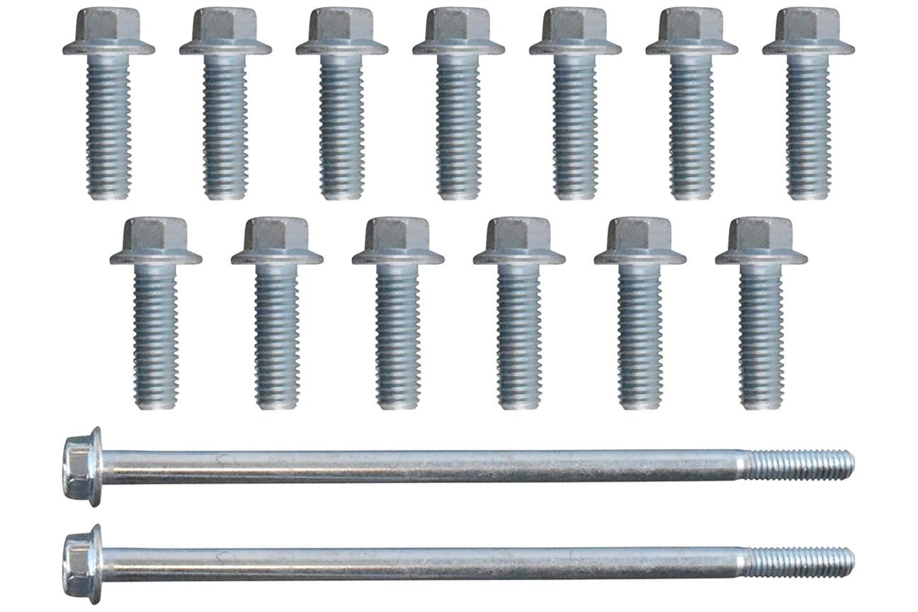 ICT Billet Oil Pan Bolt Sets 551680 Bolts, Hex-flange, Steel, Natural, Chevrolet, Gen III/IV LS Engines, Set