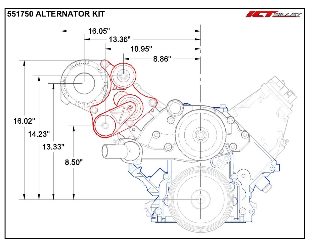 ICT Billet 5517501 ICT Billet Alternator Brackets Summit Racing