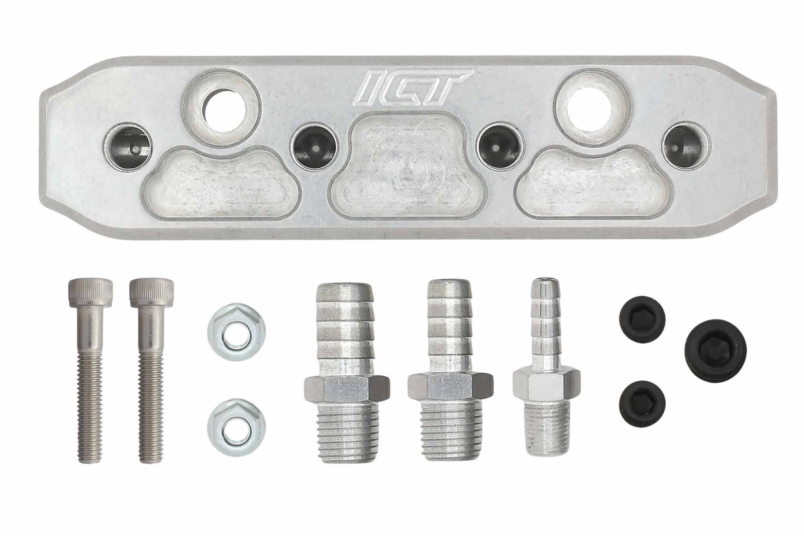 ICT Billet Vacuum/Boost Distribution Blocks 551855-VB001 Vacuum Boost Block, Aluminum, 4 1/8 in. NPT Ports, 2 1/4 in. NPT Ports, Each thumbnail 4