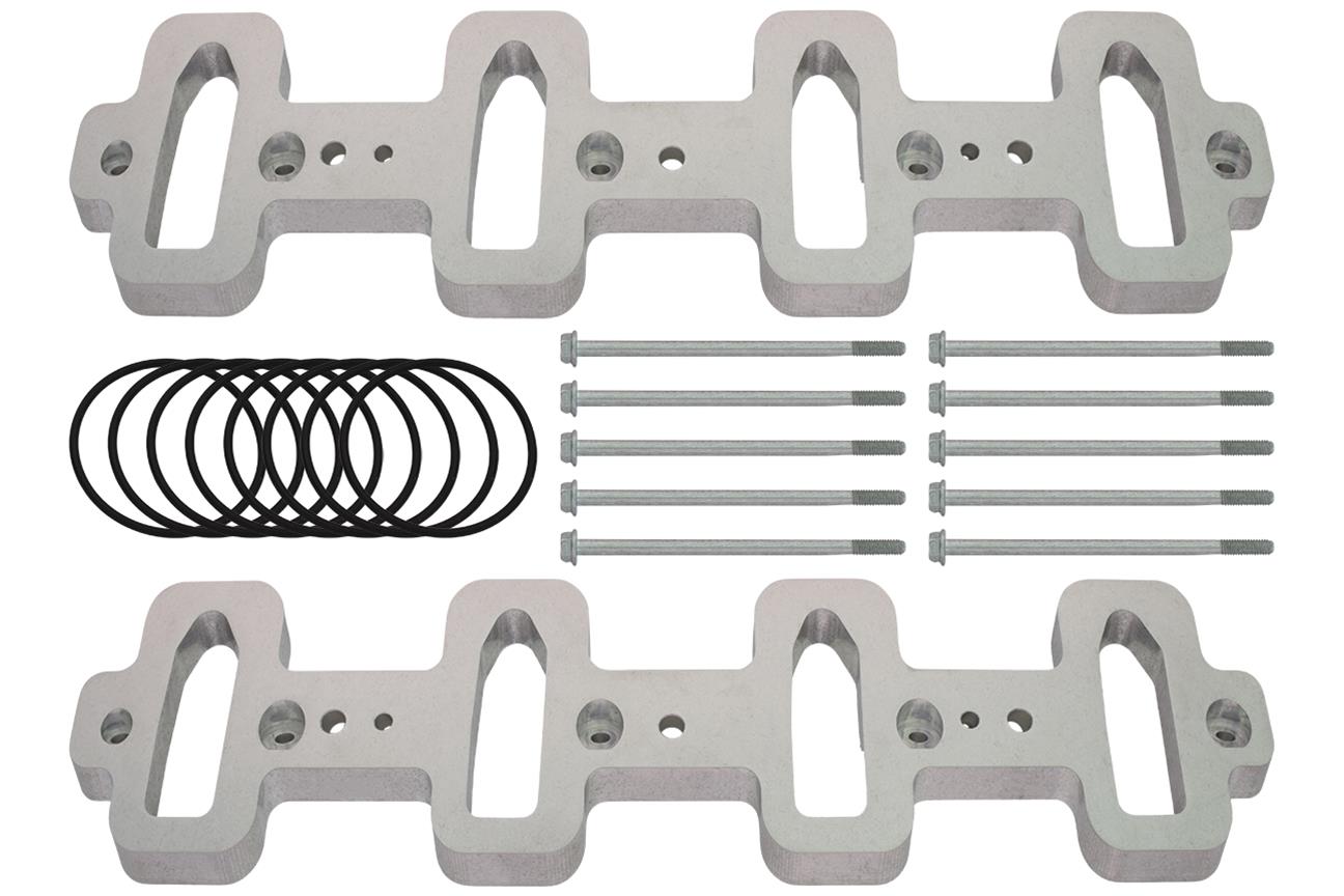 ICT Billet Intake Manifold Spacers 551959 Spacers, 1/2 in. Thick, Aluminum, Natural, Chevrolet, GM LS Cathedral Port Heads, Pair thumbnail 3