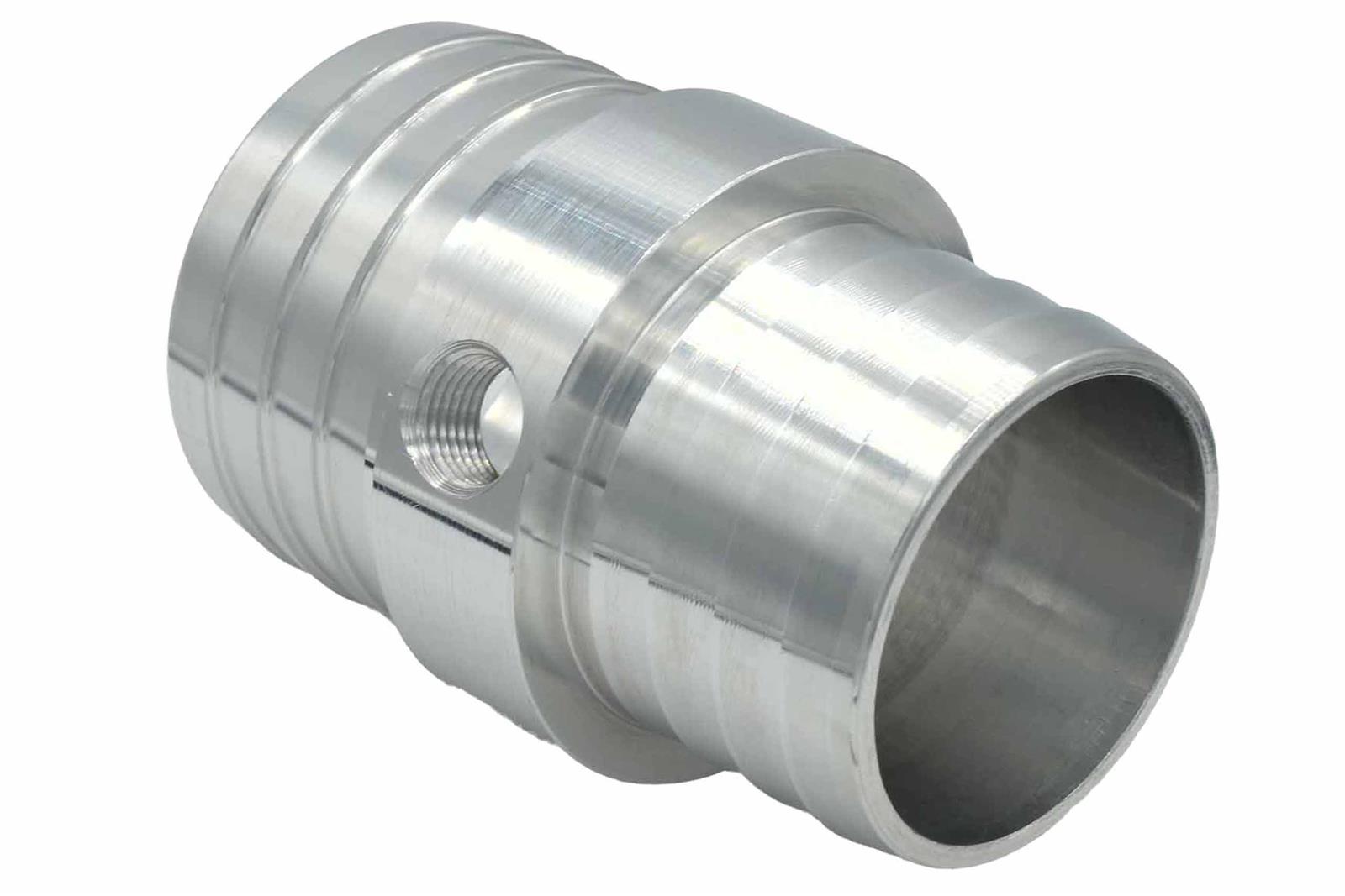 ICT Billet Hose Barb Fittings AN627-21X125 Fitting, Reducer, to Barb, Straight, Aluminum, Natural, 1 1/4 in. Barb, 1 1/2 in. Barb, 1/8 in. NPT Gauge Port, Each thumbnail 2