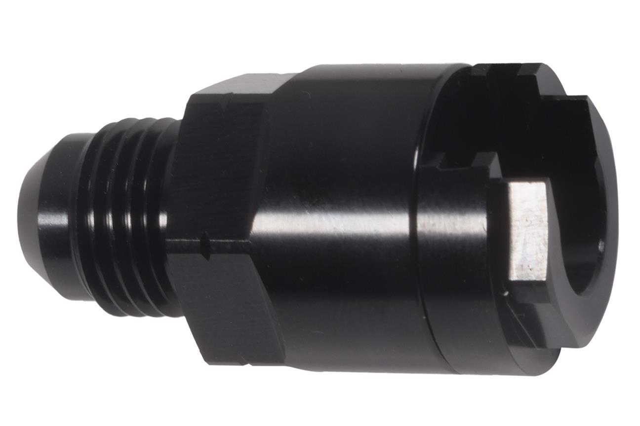 ICT Billet Fuel Rail Adapter Fittings AN809-02B Fitting, Line Adapter, Straight, Black Anodized, 3/8 in. Female Quick-connect, -6 AN Male Threads, Each thumbnail 2