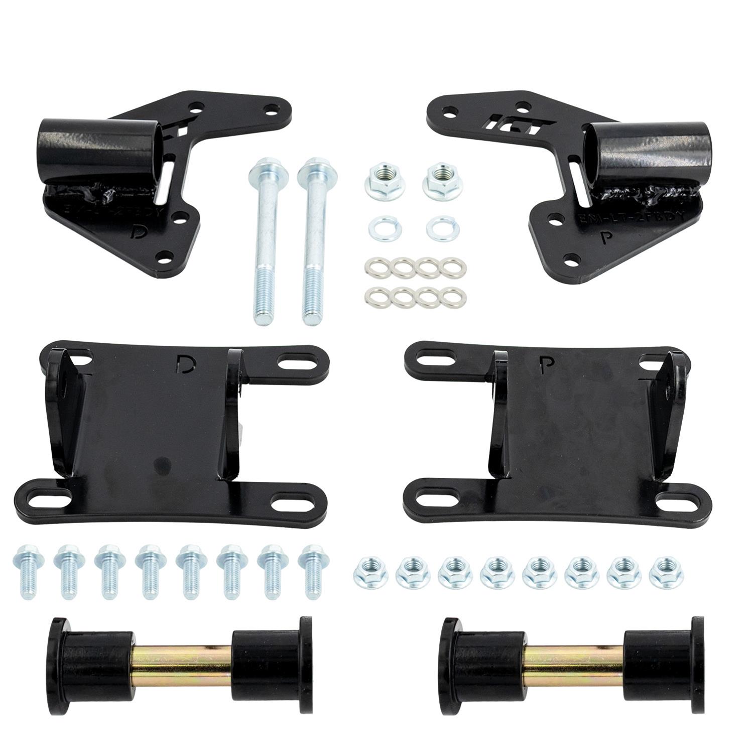 ICT Billet Motor Mounts and Inserts EM-LT-2FBDY 1970-1981 Chevy F Body Camaro - LT Swap Engine Mount Kit L83 LT1 thumbnail 5