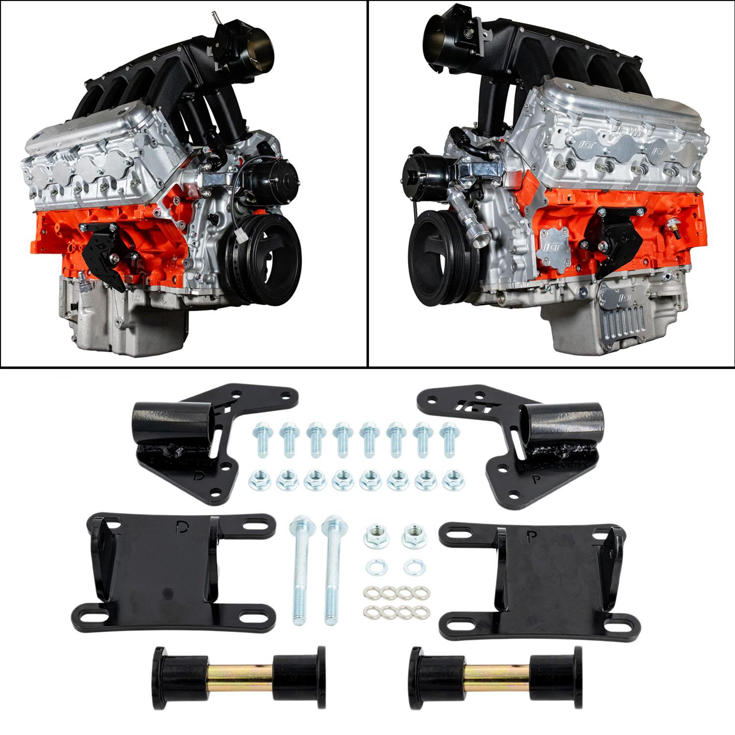 ICT Billet Motor Mounts and Inserts EM-LT-2FBDY 1970-1981 Chevy F Body Camaro - LT Swap Engine Mount Kit L83 LT1 thumbnail 3